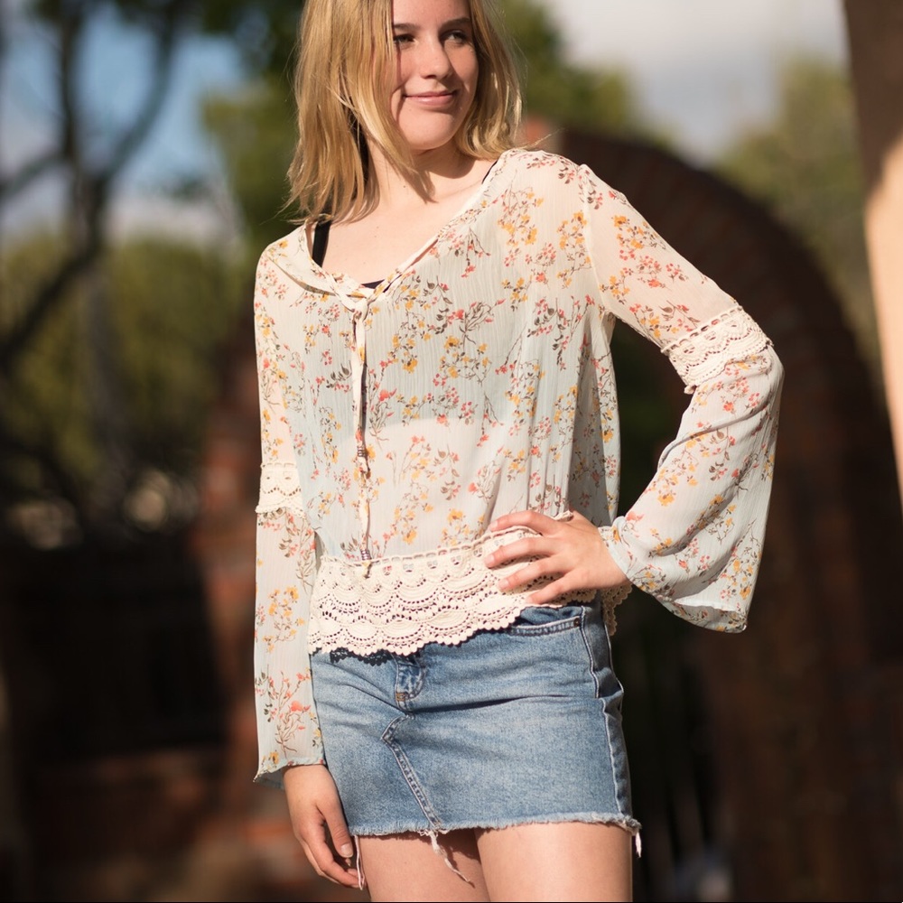 Sheer blouse top